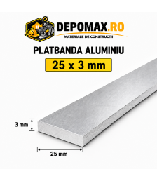 Platbanda aluminiu 25 x 3 mm, 6 metri (EN-AW 6060)